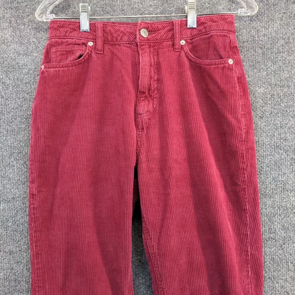 BDG Women's High Rise Corduroy Mom Jeans Red Size 27 Cotton 5-Pocket - Picture 3 of 12